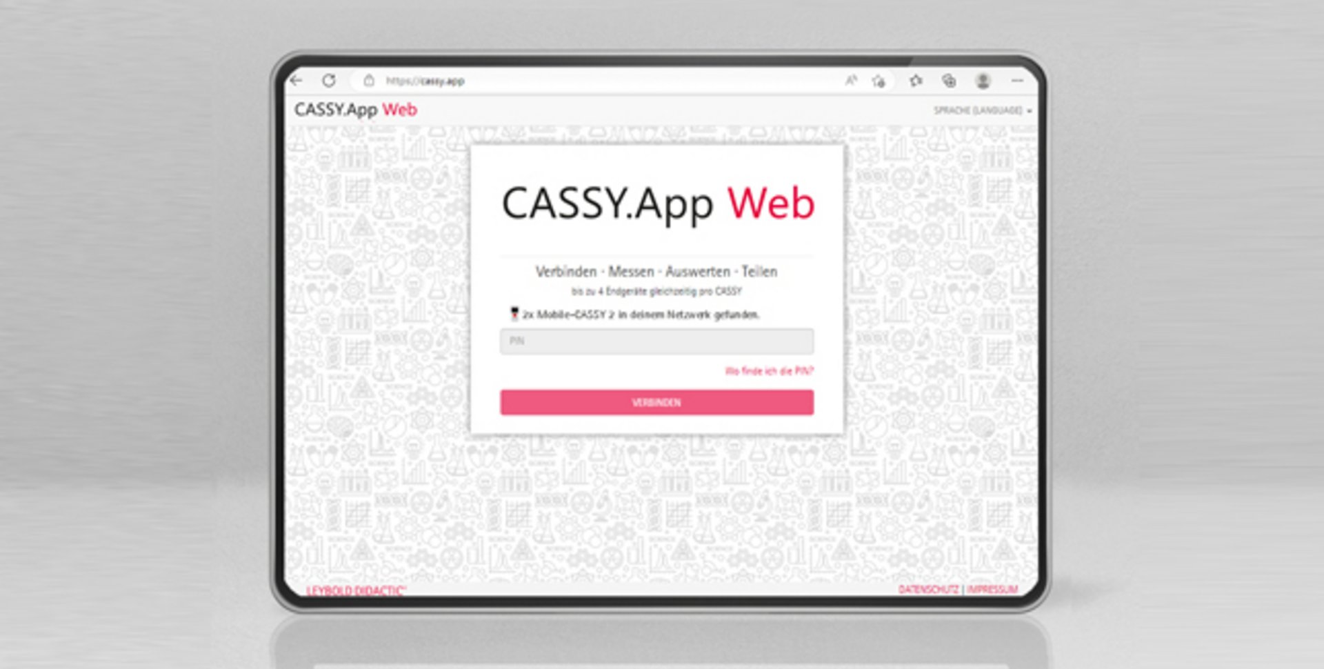 Mit der CASSY.App Web können Schülergruppen gemeinsam mit ihren Tablets und Smartphones frei experimentieren.